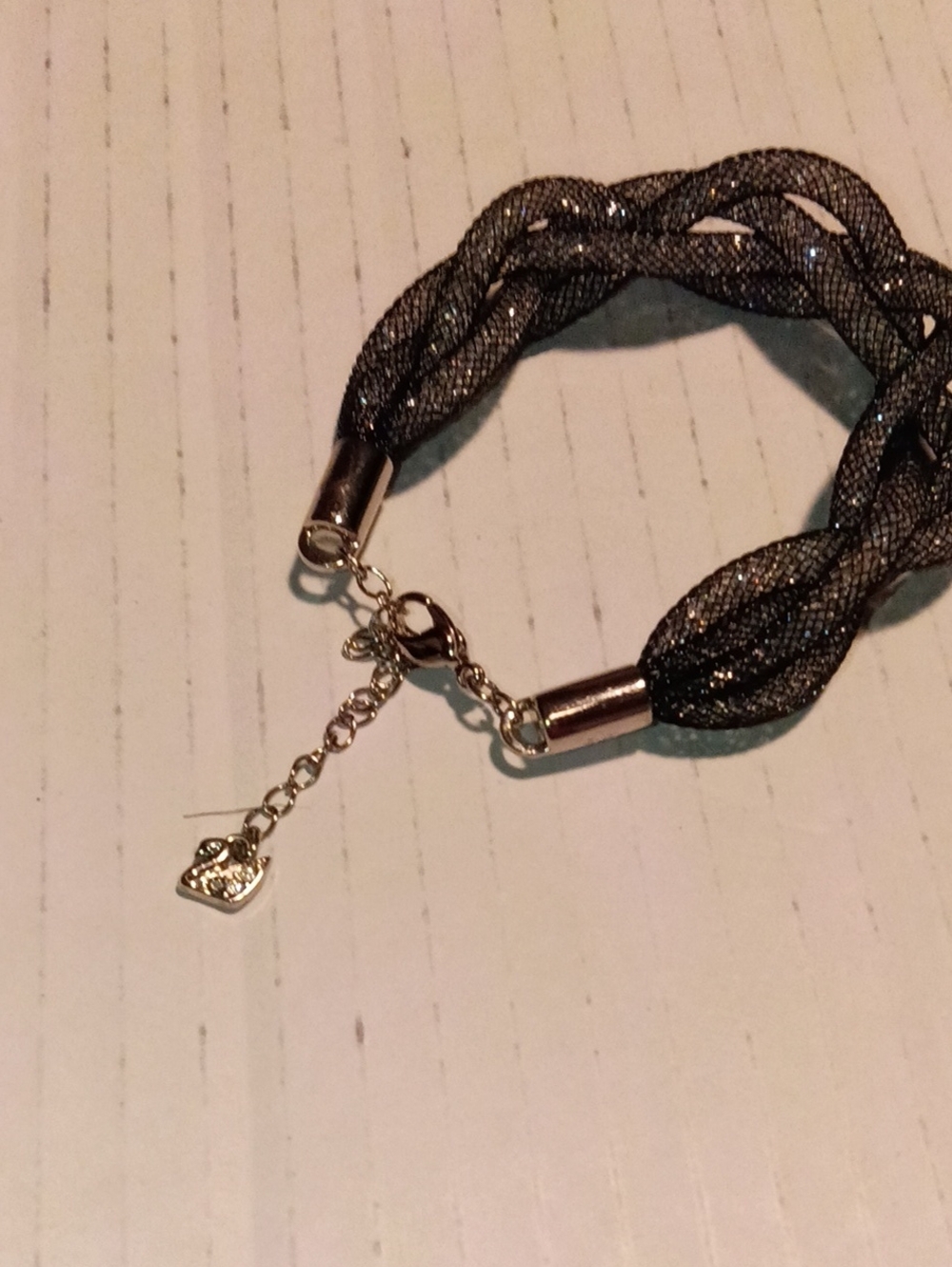 Swarovski Bracelet Crystal Stardust BangleCoil Wrap Chrome Gray Retired